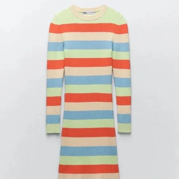 Zara Striped Sweater Mini Dress - Picture 6 of 7